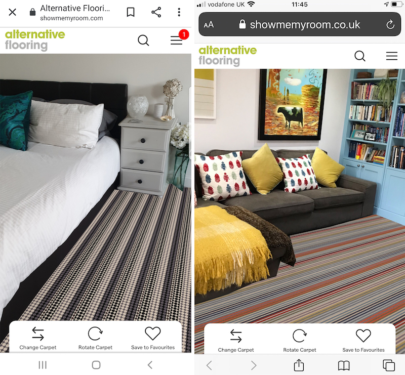 See the Show Me My Room visualiser being used in a bedroom and living room