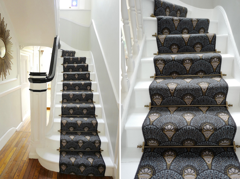 Quirky Deco stair runner in the home of Dee Koppang O'Leary