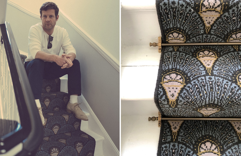 Dee Koppany O'Leary husband Dermot O'Leary on Quirky Deco stairs