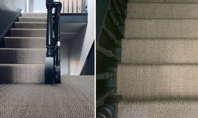 Hollie de Cruz Alternative Flooring sisal herringbone stair carpet and landing