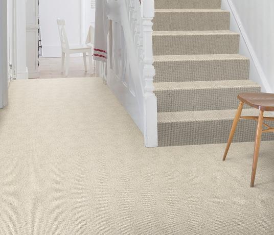 Wool Milkshake Rhubarb Carpet 1740 on Stairs