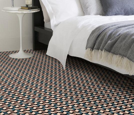 Quirky Margo Selby Ribbon Black Carpet 7218 in Bedroom