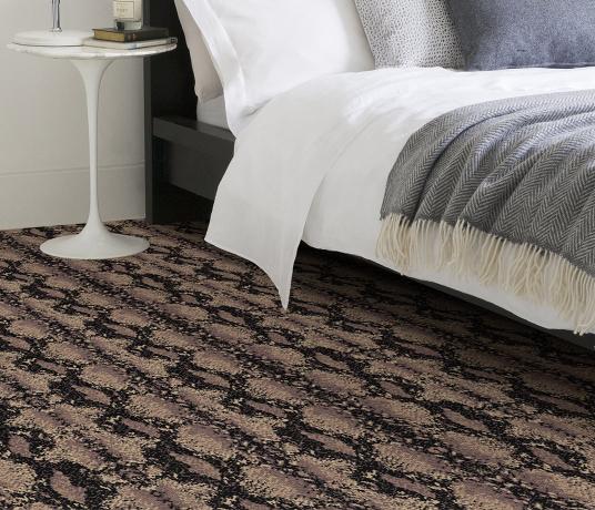 Quirky Snake Python Carpet 7128 in Bedroom