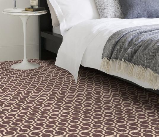 Quirky Honeycomb Grey Carpet 7113 in Bedroom