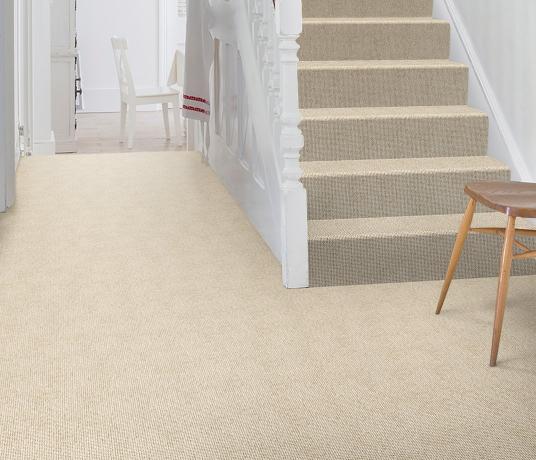 Wool Milkshake Vanilla Carpet 1741 on Stairs