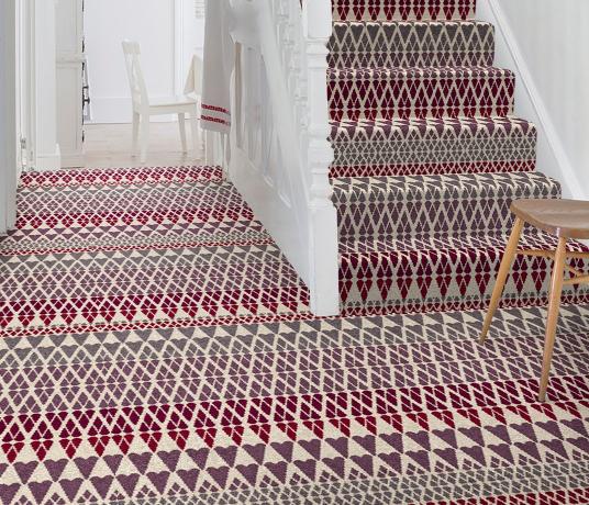 Quirky Margo Selby Fair Isle Reiko Carpet 7212 on Stairs