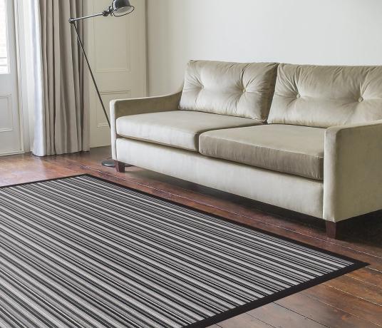 Merlin Striped Wool Rug in Living Room