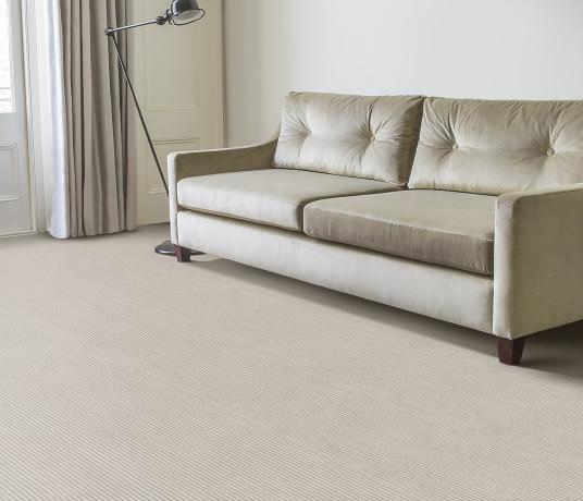 Plush Stripe Pearl Carpet 8214 in Living Room