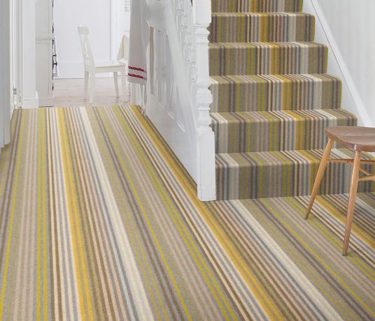 Margo Selby Stripe Sun Seasalter Carpet 1911 on Stairs