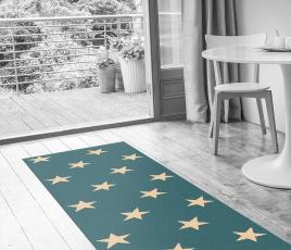 Quirky Stars Blue Sky Runner 7094 in Living Room (Make Me A Rug) thumb