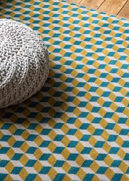 Lucy Gough Make Me A Rug: Quirky Ben Pentreath Designs Quirky Cube Soane (7244) with whipped edge lifestyle shot 4 
