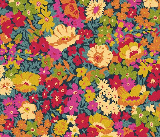 Quirky B Liberty Fabrics Flowers of Thorpe Summer Garden Carpet 7525 Swatch