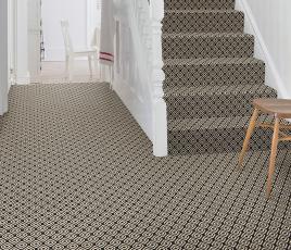 Quirky Geo Black Carpet 7131 on Stairs thumb