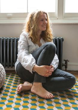 Lucy Gough Make Me A Rug: Quirky Ben Pentreath Designs Quirky Cube Soane (7244) with whipped edge lifestyle shot 1 