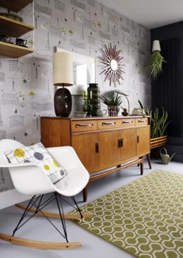 Mark Hampshire Make Me A Rug: Quirky Honeycomb Moss (7112) with whipped edge lifestyle shot 3 