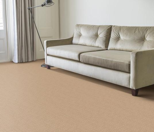 Wool Herringbone Zig Zag Natural Carpet 4677 in Living Room