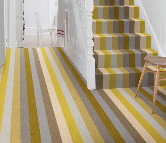 Margo Selby Stripe Sun Whitstable Carpet 1910 on Stairs