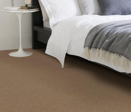 Anywhere Herringbone Caramel Carpet 8047 in Bedroom