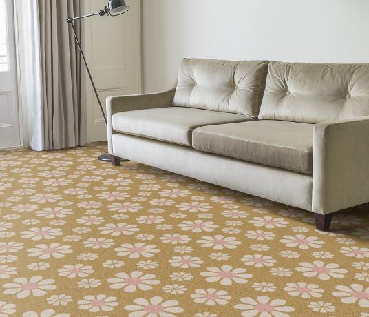 Quirky Bloom Polenta Carpet 7172 in Living Room