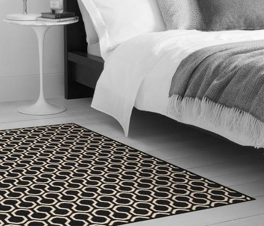 Quirky Honeycomb Black Carpet 7111 as a rug (Make Me A Rug)