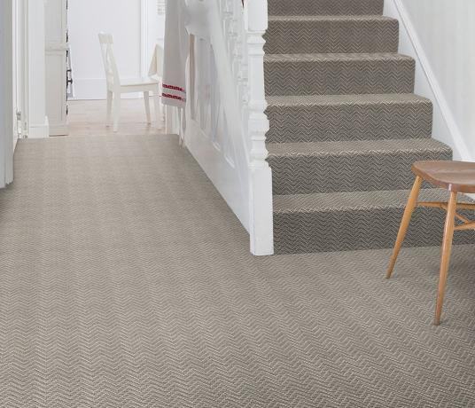Wool Iconic Chevron Tower Carpet 1535 on Stairs