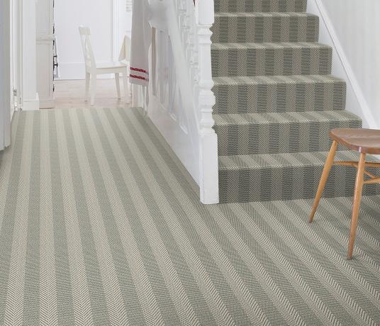 Wool Iconic Herringstripe Behrs Carpet 1564 on Stairs