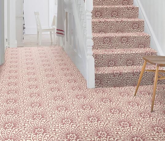 Quirky B Liberty Fabrics Capello Shell Coral Carpet 7502 on Stairs