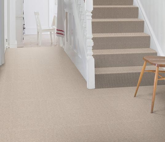 Wool Cord Olive Carpet 5787 on Stairs