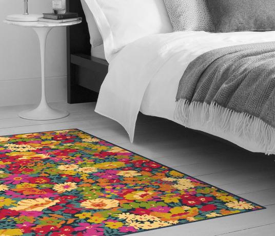 Quirky B Liberty Fabrics Flowers of Thorpe Summer Garden Carpet 7525 as a rug (Make Me A Rug)