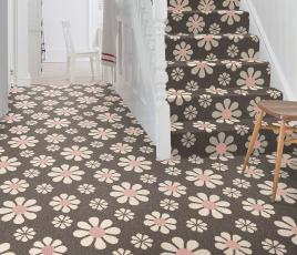 Quirky Bloom Tiramisu Carpet 7175 on Stairs thumb
