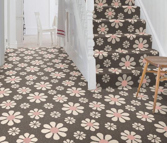 Quirky Bloom Tiramisu Carpet 7175 on Stairs