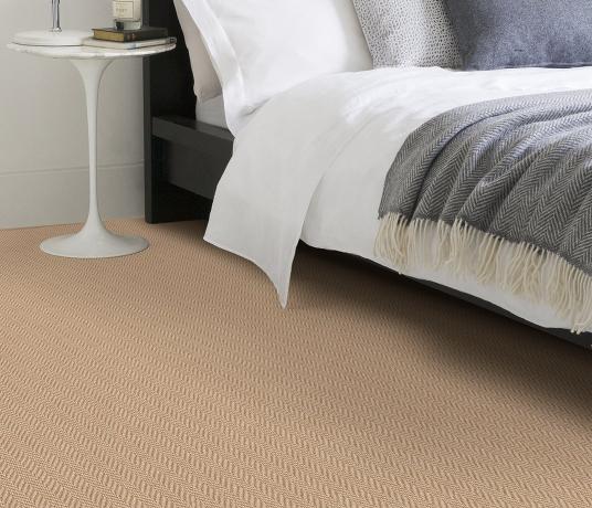 Wool Herringbone Zig Zag Natural Carpet 4677 in Bedroom