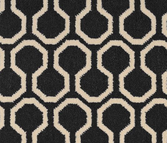 Quirky Honeycomb Black Carpet 7111 Swatch