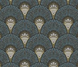 Quirky Divine Savages Deco Teal Carpet 7151 Swatch thumb