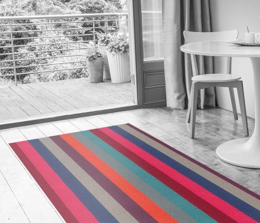 Margo Selby Stripe Carnival Carousel Carpet 1990 in Living Room (Make Me A Rug)