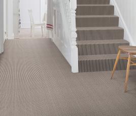 Wool Pinstripe Sable Olive Pin Carpet 1860 on Stairs thumb