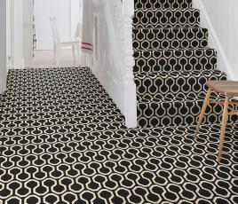 Quirky Honeycomb Black Carpet 7111 on Stairs thumb