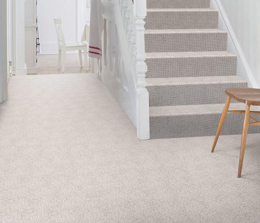 Wool Milkshake Raspberry Carpet 1737 on Stairs