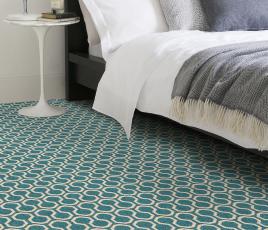 Quirky Honeycomb Duck Egg Carpet 7110 in Bedroom thumb