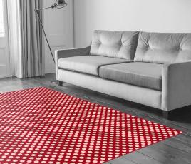 Quirky Spotty Red Carpet 7144 in Living Room thumb