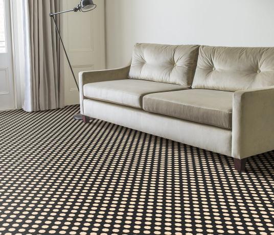 Quirky Spotty Black Carpet 7140 in Living Room