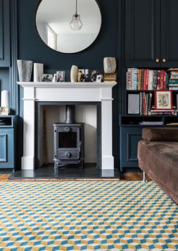 Lucy Gough Make Me A Rug: Quirky Ben Pentreath Designs Quirky Cube Soane (7244) with whipped edge lifestyle shot 3 