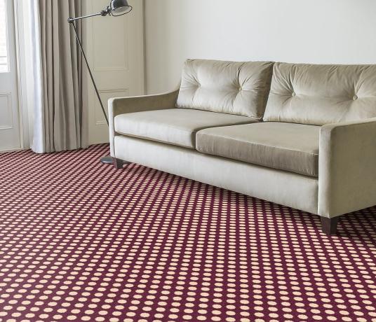 Quirky Spotty Damson Carpet 7141 in Living Room
