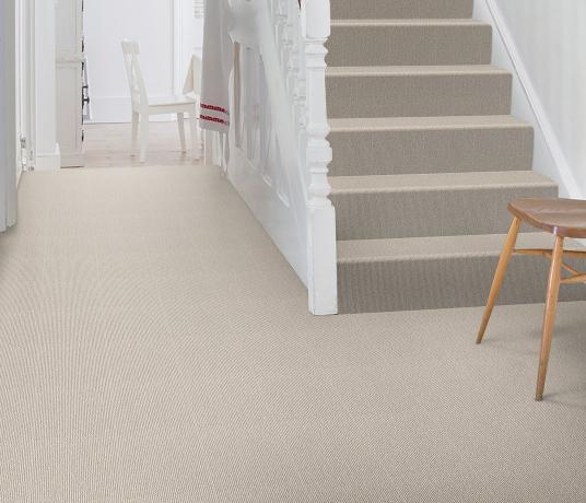 Wool Rib Ash Carpet 1837 on Stairs
