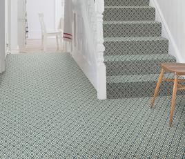 Quirky Geo Duck Egg Carpet 7130 on Stairs thumb