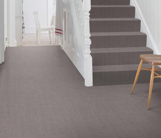 Wool Iconic Herringbone Grant Carpet 1524 on Stairs