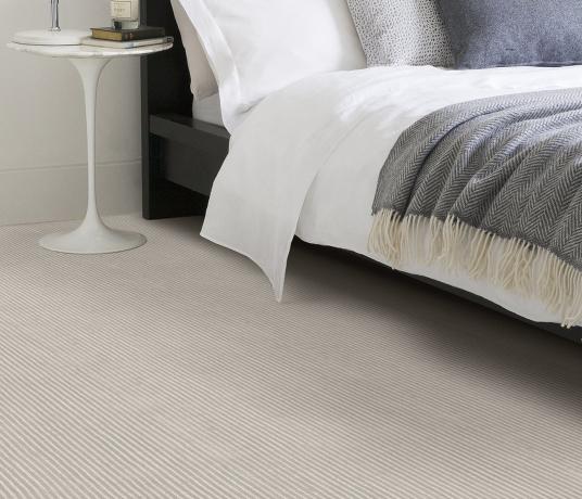 Plush Stripe Pearl Carpet 8214 in Bedroom
