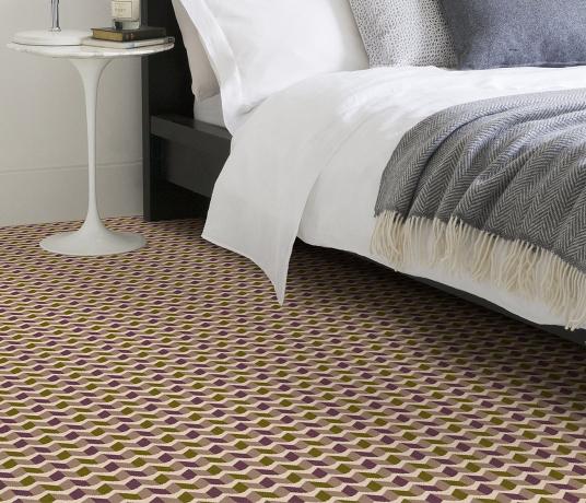 Quirky Margo Selby Ribbon Magenta Carpet 7217 in Bedroom