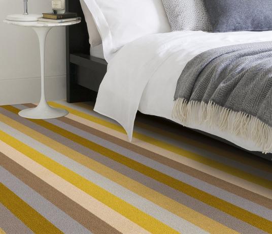 Margo Selby Stripe Sun Whitstable Carpet 1910 in Bedroom