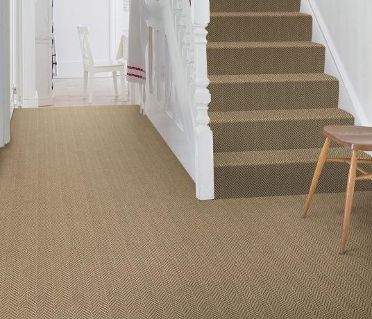 Wool Iconic Herringbone Dean Carpet 1522 on Stairs